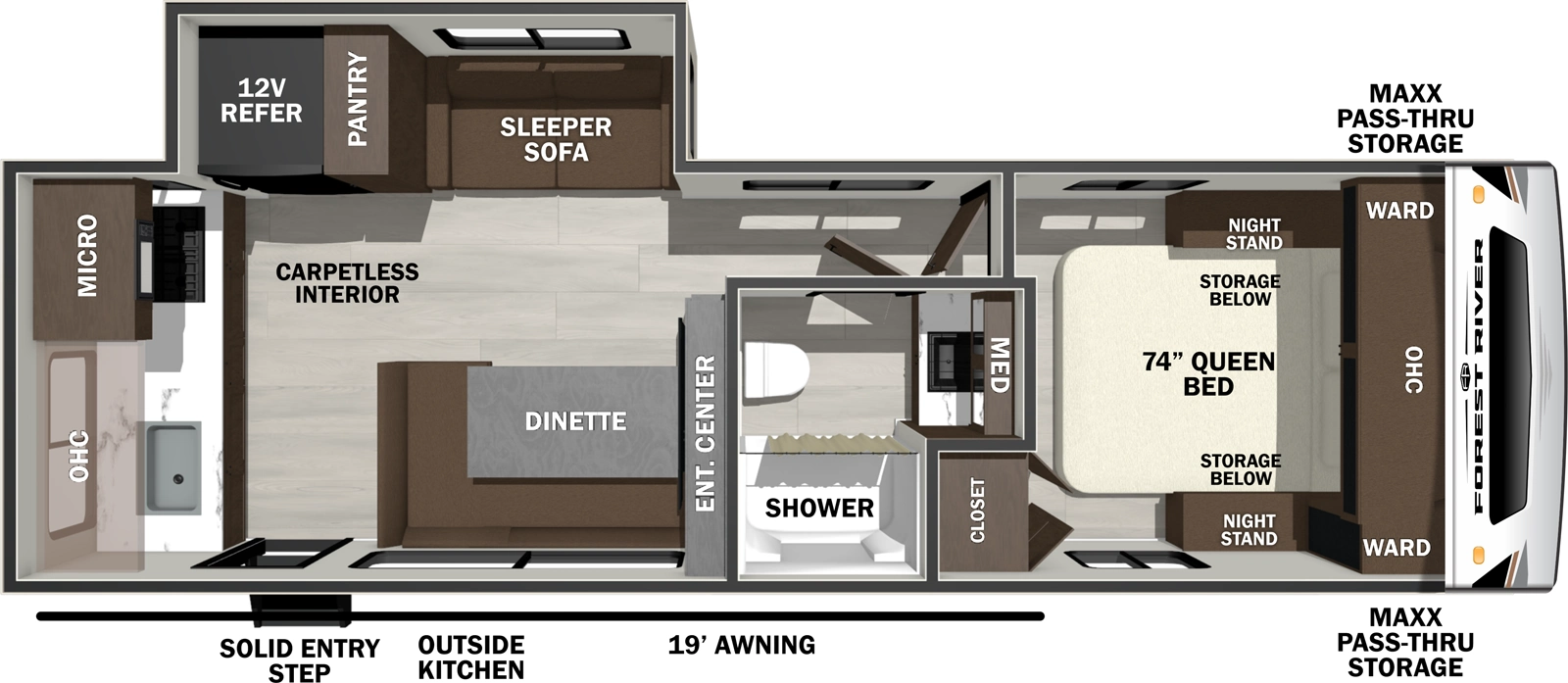 Wildcat Travel Trailers 249RKX Floorplan